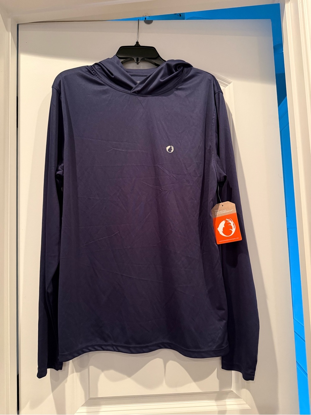 Men's Navy Performance Hoodie - Lightweight Long Sleeve